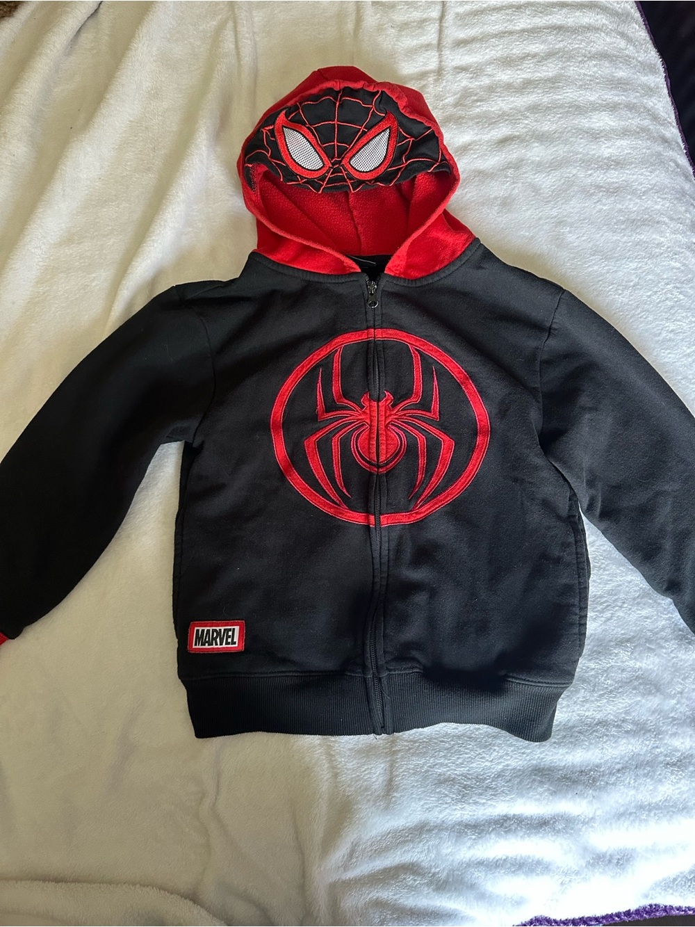 Marvel Kids Black & Red Spider Emblem Zip Hoodie
